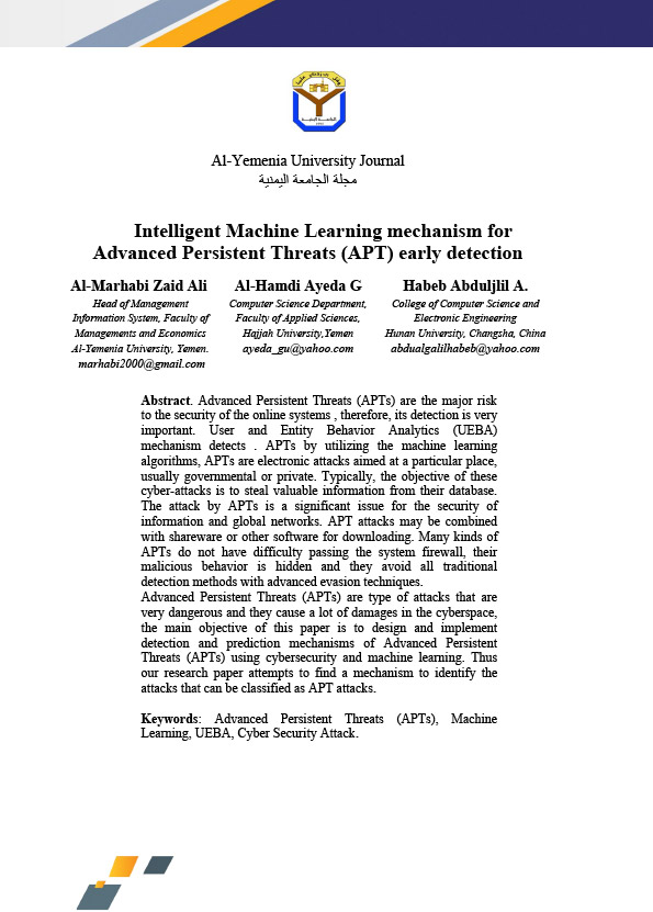Intelligent Machine Learning mechanism for Advanced Persistent Threats (APT) early detection
